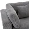 105'' Gray Corduroy 3 Seater Sofa with Removable Back Cushions and 5 Matching Pillows