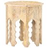 Handcarved Design Solid Mango Wood End Table