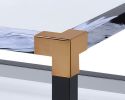 Lafty Clear Tempered Glass and White Brushed Finish Coffee Table