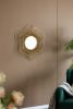 27” Flower Bloom Design Mirror with Gold Metal Mesh Frame
