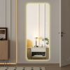 65” Full Body Length Mirror with LED Lighting, Wall Mounted, 3 Lighting Modes and Borderless Rounded Corners
