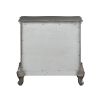 Ariadne Antique Platinum Finish Night Stand with 2 Drawers