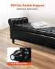 VEVOR Black Button-Tufted PU Leather Storage Ottoman Bench with Concealed Storage Compartment and Nailhead Trim