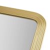 Rounded Rectangle Fluted Wall Mirror with Antique Gold Metal Finish and Vertical Or Horizontal Hanging Options