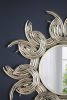 37" Sunburst Metal Decorative Mirror with Gold Finish