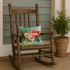 14” Georgia Cherokee Rose Throw Pillow with WaterColor Artwork, Indoor/Outdorr Usage and Machine Washable