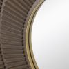 31.5” Round Carter Wooden Mirror with Gold Iron Frame and Pleated Carved Pattern