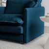 146.5” Modular Sectional Sofa with 4 Spacious Seating Areas, Padded Cushions and Made of Blue Chenille Upholstered Fabric
