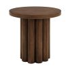 Loanna Wooden Color Finish End Table with Natural Wood Look