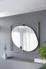 Contemporary Poppy Design Mirror with Oval Like Shape and Gold Metal Frame