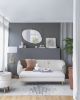 Contemporary Poppy Design Mirror with Oval Like Shape and Gold Metal Frame