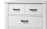 Cassini 31" White Chest with 5 Drawers and Black Drawer Handles
