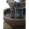 16” Indoor-Outdoor Water Fountain with LED Light and Waterfall Design