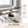 39.25” Clear Acrylic Coffee Table with Long Rectangle Shape and Waterfall Style Leg Design