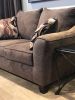 Brown Camero Fabric Living Room Set Includes 1 Sofa, 1 Loveseat, 1 Chair and 1 Ottoman with Matching Pillows