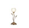 14" Rose Gold Floral Bell Glam Metal Table Lamp with Clear Acrylic Beads