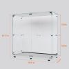 Tempered Glass Display Storage Cabinet with Bluetooth LED Light Strip, Lockable Swivel Casters and Mobile App/Remote Control
