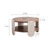 Palace Style Hand-Carved Wooden Coffee Table with Double Layer Storage