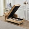 Modern Upholstery Velvet Chaise Lounge Chair with Hidden Storage, Matching Pillow and Gold Metal Legs