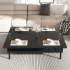 3 In 1 Lift-Top Table with Foldable Top, Coffee Table, Workstation or Dining Table, 2 Side Drawers and Hidden Storage Compartments