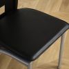 4 Piece Long Backrest Square Hollow Black Dining Chairs
