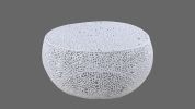 T3502-32 White Round Coffee Table with Aluminum Casted Mesh Frame Design