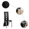 4 Piece Long Backrest Square Hollow Black Dining Chairs
