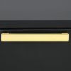 Black and Gold 2-Drawer Rectangular Nightstand
