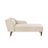Beige Velvet Modern Chaise Lounge Chair with Removable Pillow and Tilted Backrest & Curved Armrests