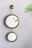 2 Circle Mirrors for Wall Decor with Dual-Circle Design and Gold Iron Frame