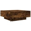 Smoked Oak Wood Coffee Table with LED Lights