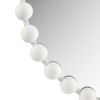 27” Round White Beaded Wall Mirror with Metal Frame