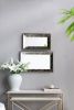 24" x 15" Antique Silver Rectangle Wall Mirror or Mirrored Display Tray with Floral Accents Design