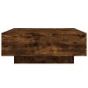 Smoked Oak Wood Coffee Table with LED Lights
