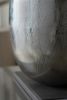 10.5” x 10.5” x 13" Aluminum Vase with Polished Silver Streak Metallic Finish and Oval Silhouette