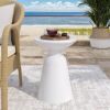 Outdoor Metal End Table with Pedestal Style and Circular Design