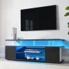 70” TV LED Stand Gaming Entertainment Center Media Storage Console Table with Large Side Cabinet