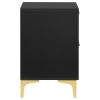 Black and Gold 2-Drawer Rectangular Nightstand