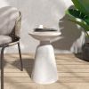 Outdoor Metal End Table with Pedestal Style and Circular Design