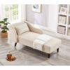 Beige Velvet Modern Chaise Lounge Chair with Removable Pillow and Tilted Backrest & Curved Armrests
