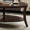 Perth Espresso Oval Coffee Table with Open Bottom Shelf
