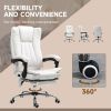 Vinsetto White Massage Office Chair with 6 Vibration Points, 3 Heating Levels and Adjustable Height & Footrest