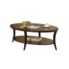 Perth Espresso Oval Coffee Table with Open Bottom Shelf