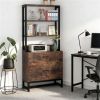 2 Drawer File Cabinet with Bookshelves and Lock