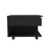 Black Wengue Lift Top Coffee Table with 1 Drawer, Open Bottom Shelf and Caster Wheels