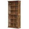 6 Tier Bookshelf Display Storage Rack with Adjustable Shelves, Enclosed Back and Geometric Design Protective Side Guard