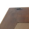 18.5" Hexagon Mirror with Dark Brown Teak Wood Frame