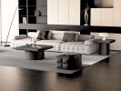 Modern Wood Nesting Coffee Table Set, 2-Piece with Cylindrical & Fluted Pedestal