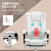 Vinsetto White Massage Office Chair with 6 Vibration Points, 3 Heating Levels and Adjustable Height & Footrest