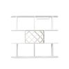Large Wall Mounted 3 Tier Rustic Bottle Wine Rack with Storage Rack and Wine Glass Holder